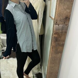 Anatomie blue striped Button Down Shirt size large